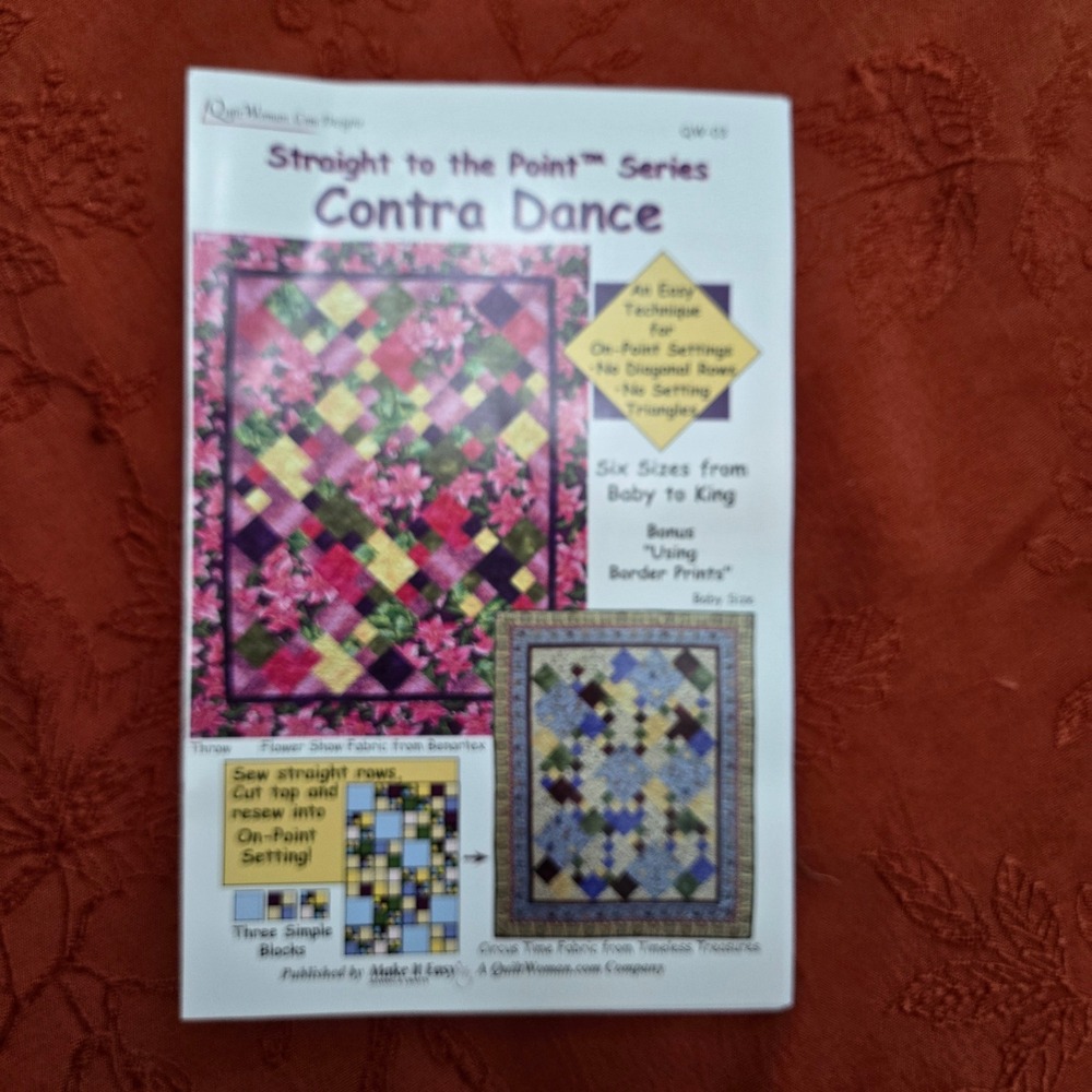 Contra Dance Quilt Kit Straight to the Point Susan Mayer Floral Red Green 63x80